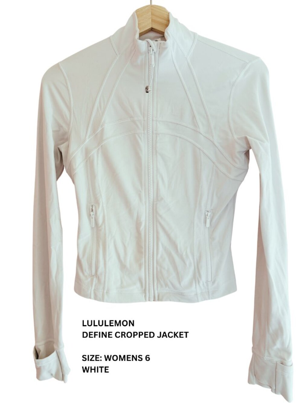 Lululemon Define Cropped Jacket White Size 6